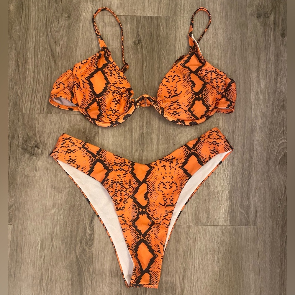 Orange Reptile print Bikini